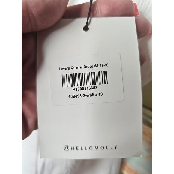 NWT Hello Molly White Cut Out Dress Bride/ Shower/ Bachelorette Size  6 - Picture 11 of 16